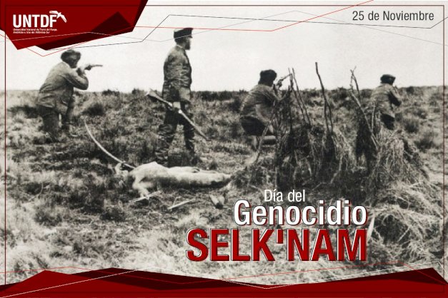 En la imagen se puede ver  los hechos del 25 de noviembre de 1886 conocido como el  "Genocidio Selk’nam”